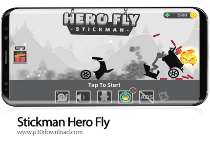 دانلود Stickman Hero Fly v1.24 + Mod - بازی موبایل پرواز استیکمن قهرمان