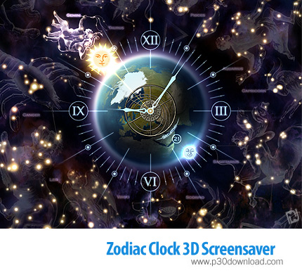 دانلود Zodiac Clock 3D Screensaver v1.0 - اسکرین سیور ساعتی سه بعدی بر روی دسکتاپ