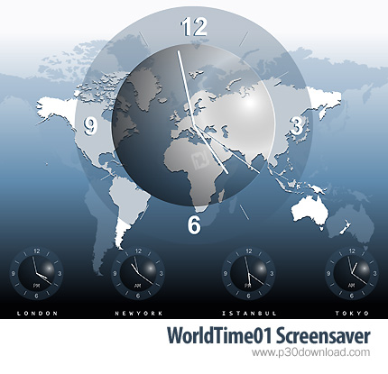 دانلود WorldTime01 v1.1 - اسکرین سیور ساعت کشورهای مختلف
