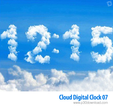 دانلود Cloud Digital Clock v07 - اسکرین سیور ساعت ابری