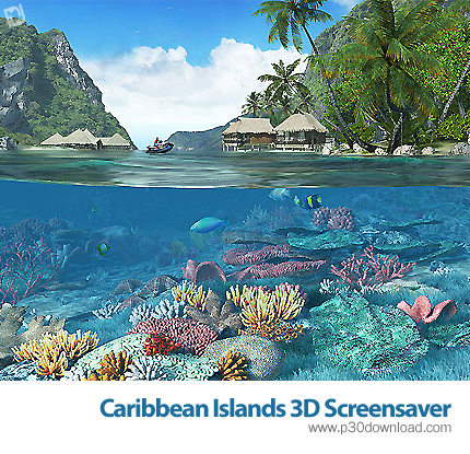 دانلود Caribbean Islands 3D Screensaver v1.1 - اسکرین سیور تماشای سواحل گرمسیری