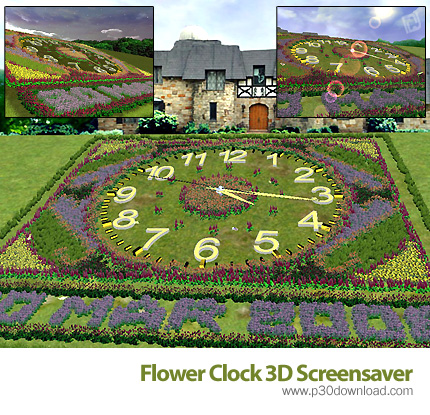 دانلود Flower Clock 3D Screensaver v1.0 - اسکرین سیور ساعت گل سه بعدی