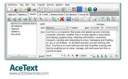 دانلود AceText v3.2.0 - نرم افزار مدیریت متن