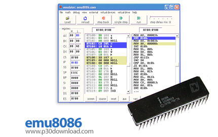 دانلود emu8086 v4.08 - کامپایلر و ویرایشگر کد زبان اسمبلی