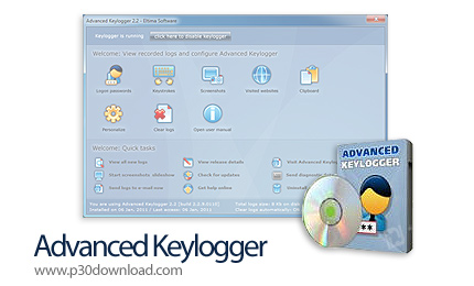 دانلود Advanced Keylogger v2.2.9.0110 - نرم افزار تهیه گزارش از فعالیت های کاربران