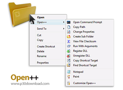 دانلود Open++ v1.5.1 - نرم افزار افزایش امکانات منوی راست کلیک