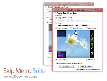 دانلود Skip Metro Suite v3.0 x86/x64 - نرم افزار ورود مستقیم به دسکتاپ ویندوز 8