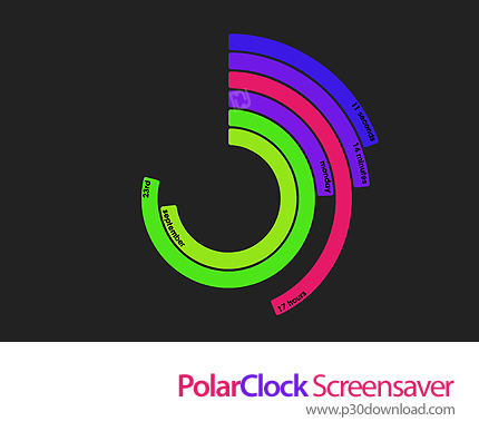 دانلود PolarClock Screensaver - اسکرین سیور ساعت دایره وار