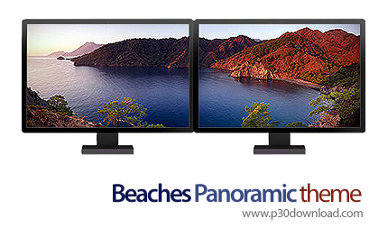 دانلود Beaches Panoramic theme - پوسته مناظر ساحلی پانوراما برای ویندوز 8.1 جهت دو مانیتور در کنار ه