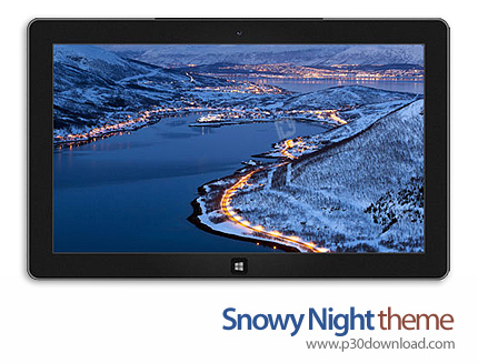 دانلود Snowy Night theme - پوسته شب برفی برای ویندوز 8 و ویندوز 7