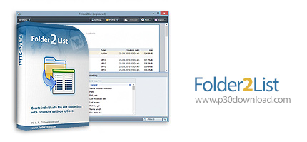 دانلود Folder2List v3.26.3 - نرم افزار ایجاد فهرست از پوشه ها و فایل ها