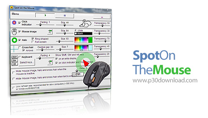 دانلود SpotOnTheMouse v2.8.1 - نرم افزار نمایش فعالیت های ماوس و صفحه کلید