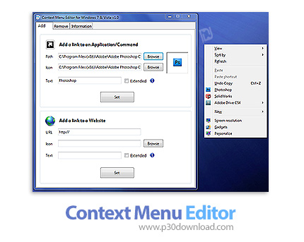 دانلود Context Menu Editor v1.1 - نرم افزار ویرایش منوی راست کلیک ویندوز
