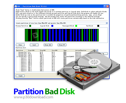دانلود Partition Bad Disk v3.4.1 - نرم افزار حذف بخش های معیوب و پارتیشن بندی قسمت های سالم هارد دیس