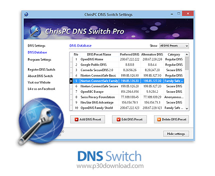دانلود ChrisPC DNS Switch Pro v4.50 - نرم افزار تغییر و مدیریت دی ان اس