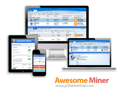 دانلود Awesome Miner v4.5 - نرم افزار کنترل و مدیریت ماینینگ بیت کوین، لایت کوین و اتیریم