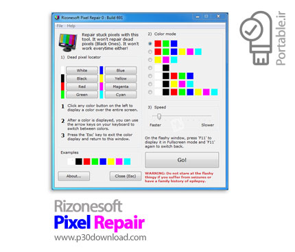 دانلود Pixel Repair v0.6.9.691 Portable - نرم افزار تشخیص و تعمیر پیکسل های آسیب دیده صفحه نمایش پرت