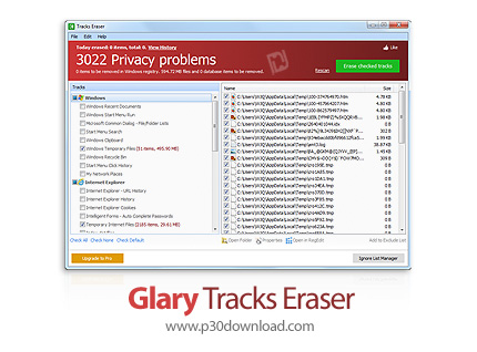 دانلود Glary Tracks Eraser v5.0.1.260 - نرم افزار پاکسازی تاریخچه مرورگر و سوابق و رد پا ها در ویندو