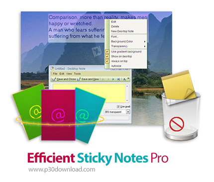 دانلود Efficient Sticky Notes Network v5.60 Build 559 - نرم افزار نوشتن و چسباندن یادداشت روی دسکتاپ