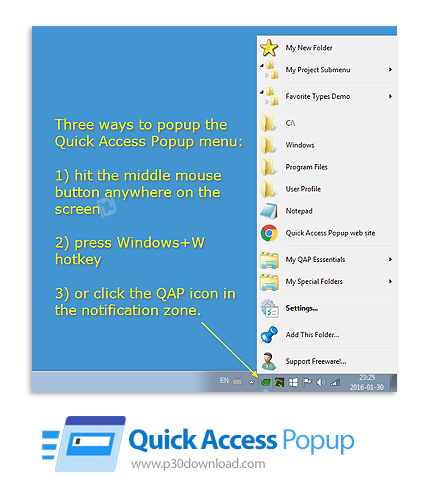 دانلود Quick Access Popup v11.6.2.3 - نرم افزار دسترسی سریع به فایل ها و پوشه ها