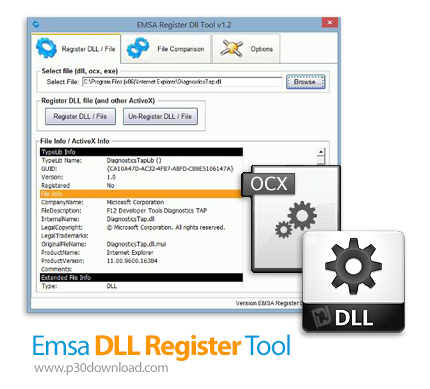 دانلود Emsa DLL Register Tool v1.2.22 - نرم افزار رجیستر کردن فایل های dll و ocx ویندوز