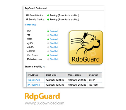 دانلود RdpGuard v7.5.3 - نرم افزار محافظت از سیستم در برابر حملات سروری و مسدود کردن آدرس های آی پی 