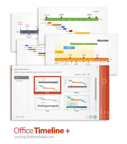 دانلود Office Timeline Pro+ v9.03.01.00 - افزونه ساخت جداول زمانی برای پاورپوینت