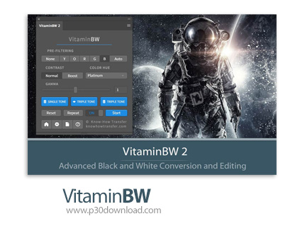 دانلود VitaminBW v2.0.2 for Adobe Photoshop - افزونه ساخت تصاویر سیاه و سفید جذاب و با کیفیت در فتوش