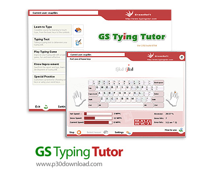 دانلود GS Typing Tutor v3.1 Build 0718 - نرم افزار آموزش تایپ ده انگشتی