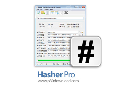 دانلود Hasher Pro v4.1 - نرم افزار مقایسه چک سام مربوط به فایل های مختلف و ارزیابی میزان تشابه آن ها