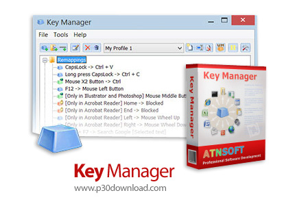 دانلود ATNSOFT Key Manager v1.15 Build 450 - نرم افزار تعریف عملکرد های جدید برای کلیک های ماوس و صف