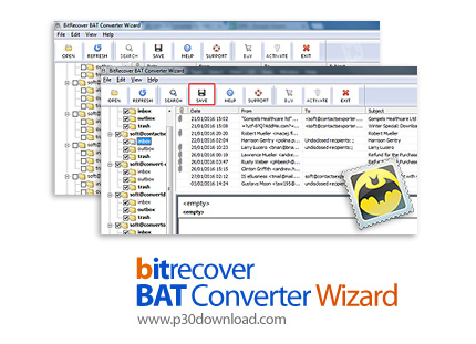 دانلود BitRecover BAT Converter Wizard v6.3 - نرم افزار تبدیل داده فایل های TBB ایمیل های BAT به فرم