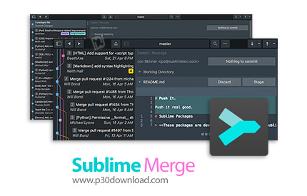 دانلود Sublime Merge v2 Build 2071 x64 - نرم افزار ویرایش کد های برنامه با قابلیت رفع مشکل کانفلیکت 