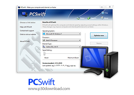 دانلود PCSwift v2.8.2.2021 - نرم افزار بهبود سرعت و عملکرد سیستم و اتصالات اینترنت