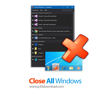 دانلود NTWind Close All Windows v5.0 - نرم افزار بستن تمام پنجره ها و برنامه های در حال اجرا با یک ک