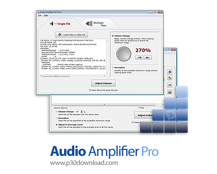دانلود Audio Amplifier Pro v2.2.1 - نرم افزار تنظیم ولوم صدای فایل های صوتی و ویدئویی
