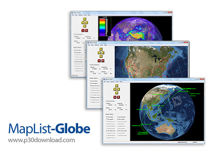 دانلود Gunamoi MapList-Globe v3.3 - نرم افزار نمایش داده های جغرافیایی جی آی اس بر روی کره زمین