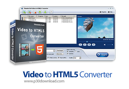 دانلود ThunderSoft Video to HTML5 Converter v3.9.0 - نرم افزار تبدیل فرمت فایل های ویدئویی به HTML5