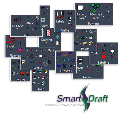 دانلود SmartDraft Suite v19.1.1 for AutoCAD 2017-2020 - پلاگین اضافه کردن ابزارهای کاربردی متن نویسی