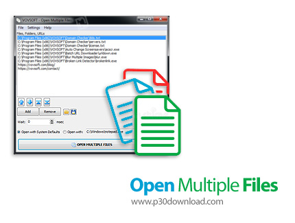 دانلود VovSoft Open Multiple Files v3.2.0 - نرم افزار باز کردن سریع و همزمان چندین فایل، پوشه، URL و