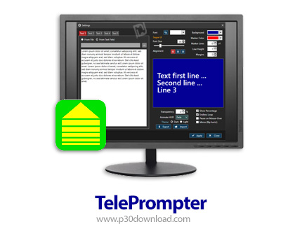 دانلود Programming TelePrompter v2.7 - نرم افزار تله پرامپتر برای نمایش اسکرول خودن آرام یک متن