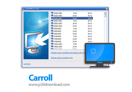 دانلود Carroll v1.28 - نرم افزار تغییر رزولوشن صفحه نمایش برای هر کاربر