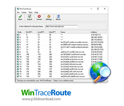 دانلود WinTraceRoute v2.74 - نرم افزار ردیابی مسیر انتقال داده ها در شبکه و شناسایی مشکلات مربوط به 