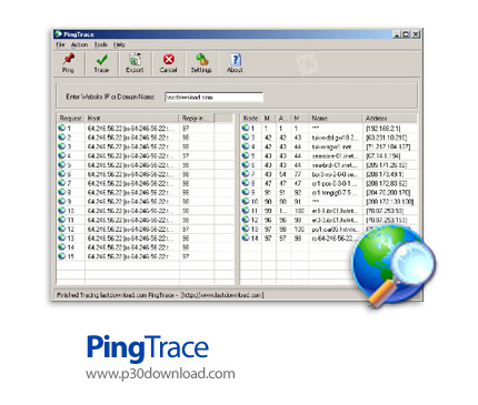 دانلود PingTrace v2.77 - نرم افزار کنترل و ردیابی پینگ