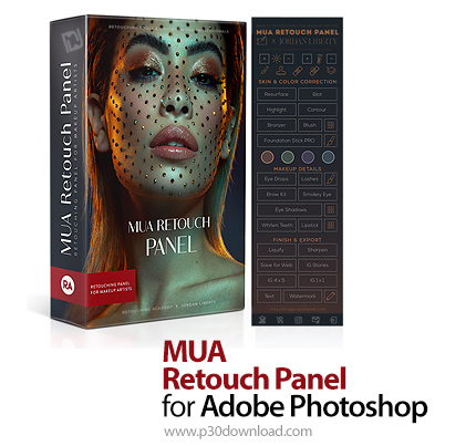 دانلود MUA Retouch Panel for Adobe Photoshop v1.0.1 - پنل رتوش و آرایش چهره در فتوشاپ