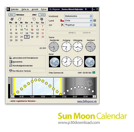 دانلود Sun Moon Calendar v9.8.0.1 - نرم افزار تقویم نجومی براساس موقعیت خورشید و ماه در منطقه زمانی