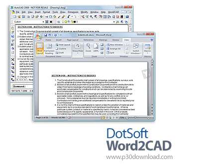 دانلود DotSoft Word2CAD v3.2.0.0 - افزونه قرار دادن فایل ورد در نقشه های مهندسی