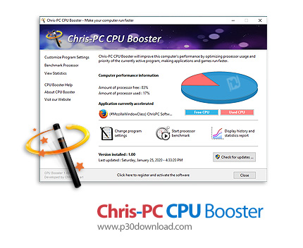 دانلود ChrisPC CPU Booster v2.04.06 - نرم افزار بهبود عملکرد پردازنده سیستم