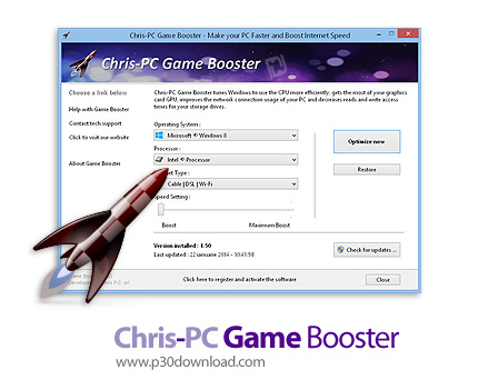 دانلود ChrisPC Game Booster v5.22.08 - نرم افزار بهینه سازی منابع سخت افزی سیستم برای اجرای بهتر باز