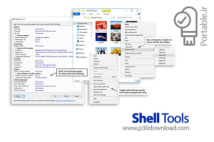 دانلود Shell Tools v2.5 Portable - نرم افزار اضافه کردن ویژگی های جدید به منوی راست کلیک ویندوز پرتا